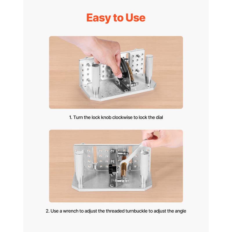 Hiomakoneen veitsituki säädettävä 85–115 asteen alumiiniseosrunko ergonomisilla kahvoilla