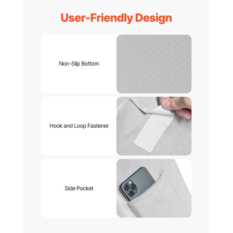 Kiilatyynysarja 4-osainen ortopedinen korkeatiheyksinen vaahto ja geelimuistevaahto irrotettavalla pestävällä päällisellä