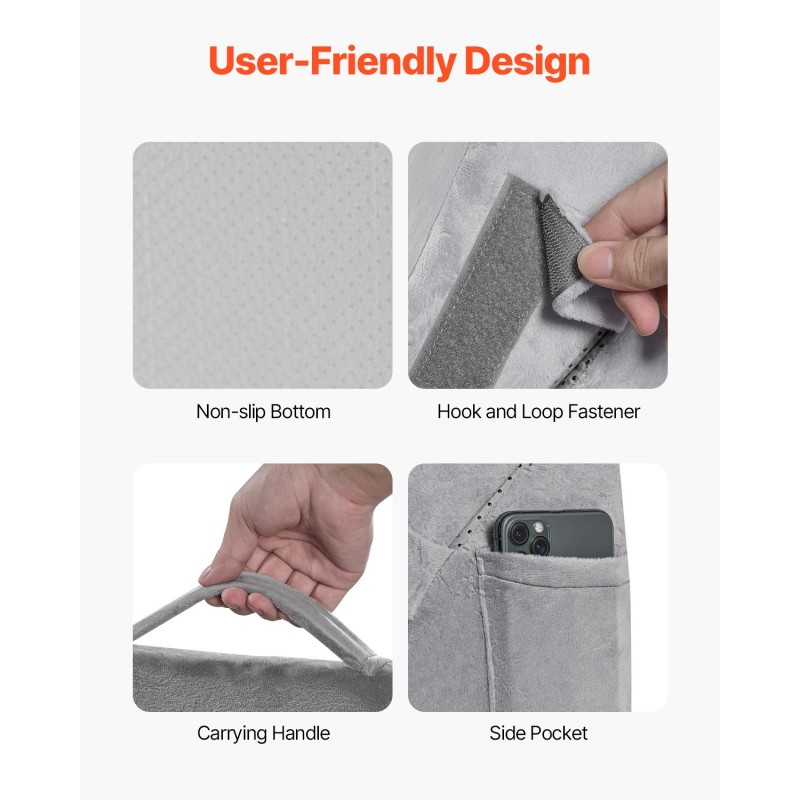 4-osainen ortopedinen kiilatyynysarja 25D ja 30D korkeatiheyksinen vaahto geelimuistevaahto irrotettava samettipäällinen