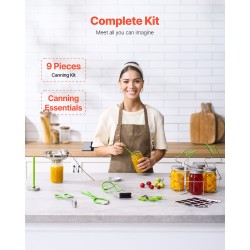 Säilöntätarvikesetti 9-osainen ruostumattomasta teräksestä vesikylpysäilöntään kotikäyttöön