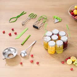 Säilöntätarvikesetti 9-osainen ruostumattomasta teräksestä vesikylpysäilöntään kotikäyttöön