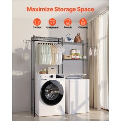 Säilytyshylly pesukoneen ja kuivausrummun yläpuolelle hiiliteräs 5 säädettävää hyllyä