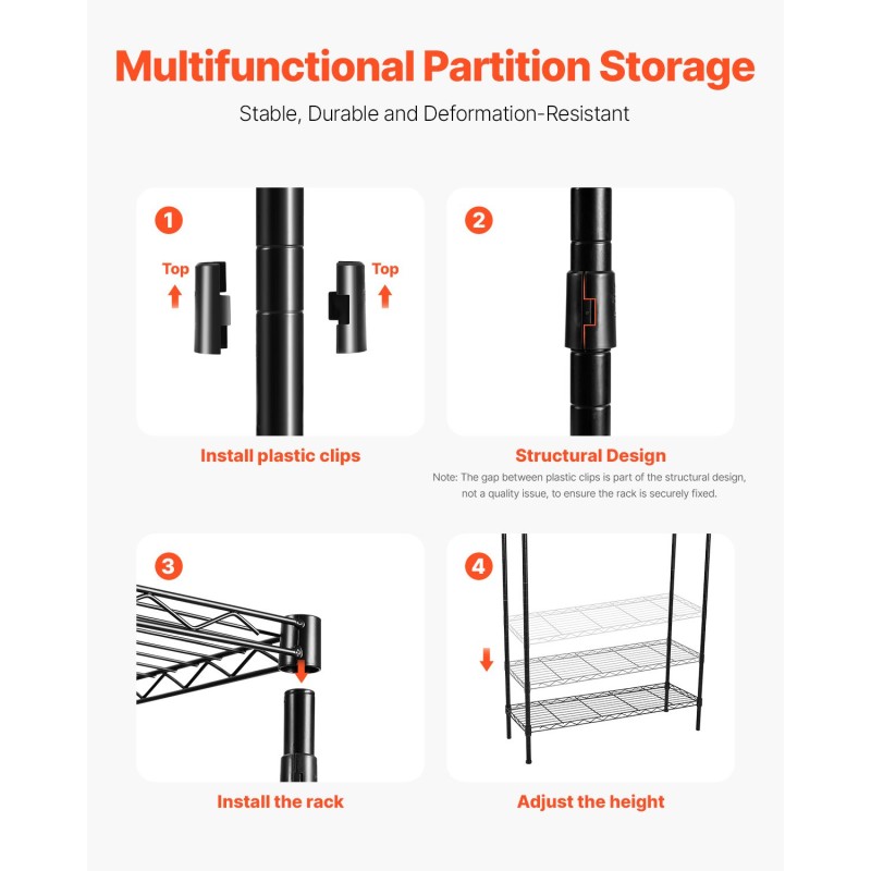 Pesukoneen ja kuivausrummun ylle säilytyshylly hiiliteräs 4 säädettävää tasoa