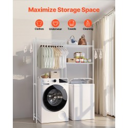 Säilytyshylly pesukoneen ja kuivausrummun päälle hiiliteräs viisi säädettävää hyllytasoa