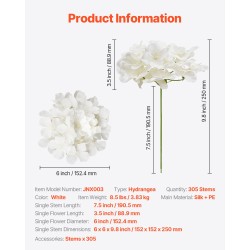 Tekohortensiat 305 kpl silkkiä valkoiset häihin ja juhliin