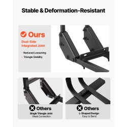 Takaistuimen musta hiiliteräksinen käsikaari korkeussäädettävä 27.5–33.5 tuumaa golfkärryihin