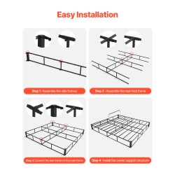 Patjasälepohja teräsrunko queen-kokoinen matala 102 mm irrotettava pestävä kangaspäällinen kantavuus 1588 kg