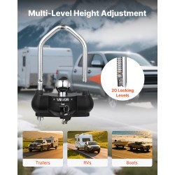 Perävaunun vetokytkinlukko sinkkiseosrunko musta 1 kpl sopii 1‑7/8, 2 ja 2‑5/16 tuumaa