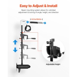 Sähköinen perämoottori peräpeiliasenteinen 55 paunaa 12-volttinen 8-nopeuksinen 30-tuumainen varsi
