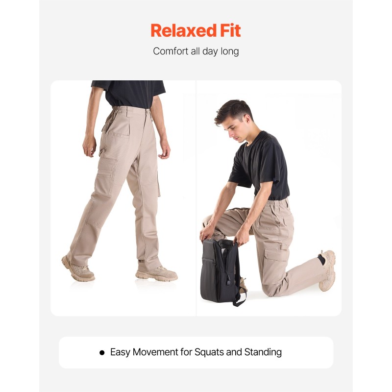 Palosuojatut miesten reisitaskuhousut 100 % puuvilla khaki XXL hitsaukseen