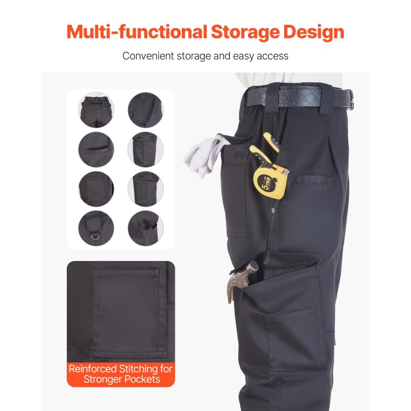 Palosuojatut miesten puuvillaiset työhousut koko L hitsaukseen ja hiontaan