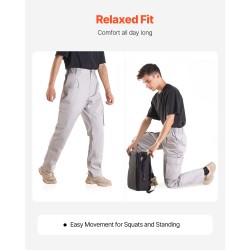 Palosuojatut puuvillahousut täyttä puuvillaa harmaa yhdeksän taskua joustava vyötärö