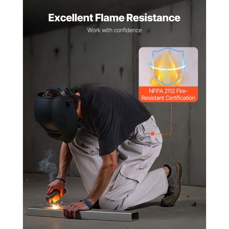 Palosuojatut puuvillahousut täyttä puuvillaa harmaa yhdeksän taskua joustava vyötärö