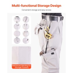 Palosuojatut miesten reisitaskuhousut 100% puuvillaa koko L harmaa hitsaustöihin