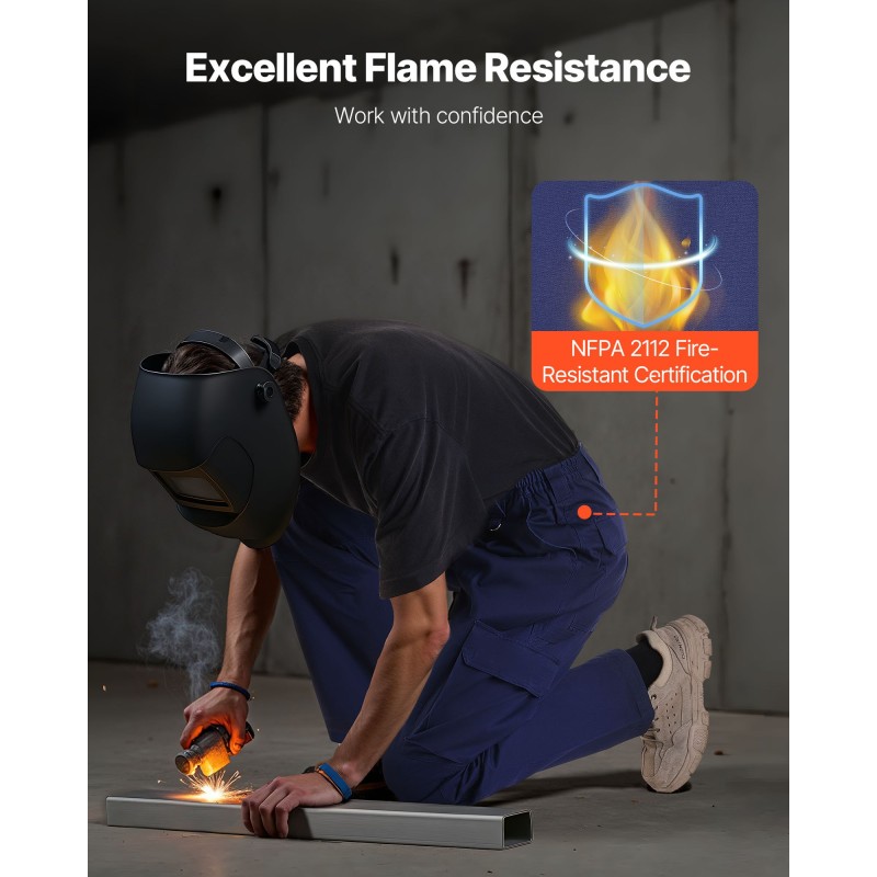 Palosuojatut miesten työhousut puhdas puuvilla koko XL hitsaukseen tummansininen