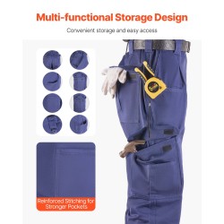 Palosuojatut miesten työhousut puhdas puuvilla koko XL hitsaukseen tummansininen