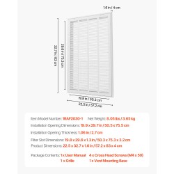 Paluuilmagrilli 50,5x75,5 cm jauhemaalattu teräs avattava etupaneeli sopii 1 tuuman suodattimelle