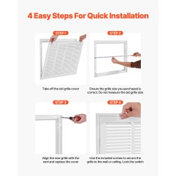 Palautusilmaritilä jauhemaalattu teräs viistot säleet 1-tuuman suodattimelle seinä- ja kattokäyttöön