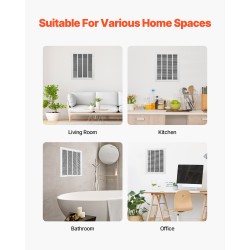 Palautusilmasäleikkö jauhemaalattu teräs 50 x 63 cm irrotettavalla etupaneelilla