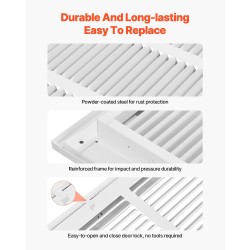 Paluuilmasuodatinritilä jauhemaalattua terästä 50,5×50,5 senttimetriä seinä ja katto