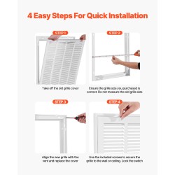 Paluuilmasuodatinritilä jauhemaalattua terästä 50,5×50,5 senttimetriä seinä ja katto