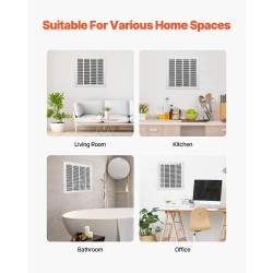 Paluuilmasuodatinritilä jauhemaalattua terästä 50,5×50,5 senttimetriä seinä ja katto