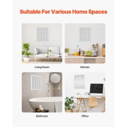 Paluuilmasuodatinritilä seinään asennettava jauhemaalattu teräs 50 x 63 cm MERV8