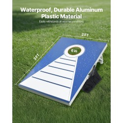 Heittopelilautasetti teräsputkirunko alumiini-muovipinta 915x610 mm 2 lautaa 8 hernepussia säänkestävä taittuva