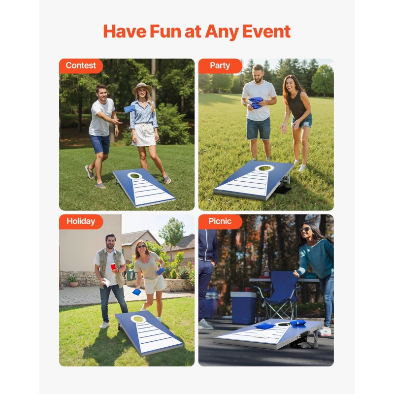 Heittopelilautasetti teräsputkirunko alumiini-muovipinta 915x610 mm 2 lautaa 8 hernepussia säänkestävä taittuva