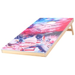 Pussinheittopelisetti kaksi taitettavaa massiivipuista täysikokoista pelilautaa kahdeksan heittopussia kantolaukulla