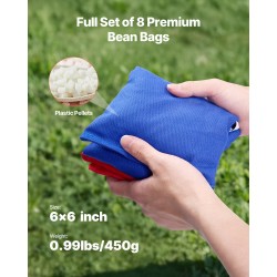 Pussinheittopelisetti kaksi taitettavaa massiivipuista täysikokoista pelilautaa kahdeksan heittopussia kantolaukulla