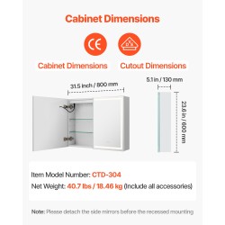 Seinäkiinnitteinen lääkekaappi peilillä 60 x 80 cm kolmivärinen himmennettävä LED-valaistus integroidulla pistorasialla