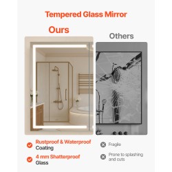 Seinäkiinnitteinen lääkekaappi peilillä 60 x 80 cm kolmivärinen himmennettävä LED-valaistus integroidulla pistorasialla