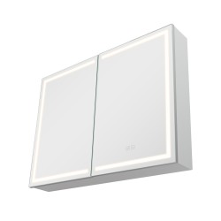 Seinäkiinnitteinen lääkekaappi peilillä 60 x 80 cm kolmivärinen himmennettävä LED-valaistus integroidulla pistorasialla