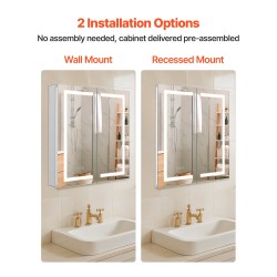 LED-valaistu peilikaappi kylpyhuoneeseen 650x125x650 mm kosketusohjaus huurteenpoisto