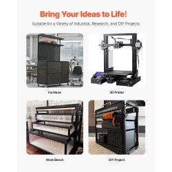 T-ura 2020 alumiiniprofiilisarja 10 kpl 1000 mm musta anodisoitu 6063-T5