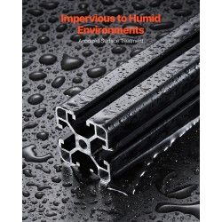 T-uraprofiilit alumiini 6063-T5 40x40 1000 mm 4 kpl musta 3D-tulostimille