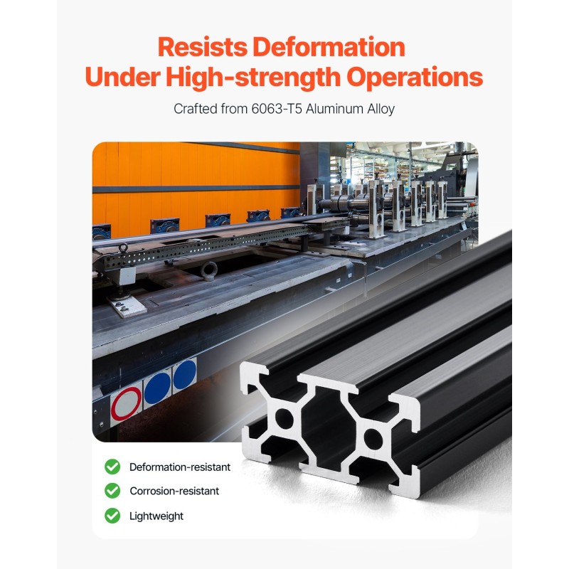 T-profiili alumiini 20x40 mm 1000 mm 4 kappaleen pakkaus anodisoitu musta