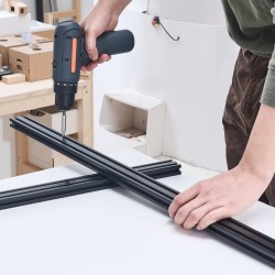 T-ura 2040 alumiiniprofiilit 20x40 mm 2000 mm 5 kpl musta eloksoitu