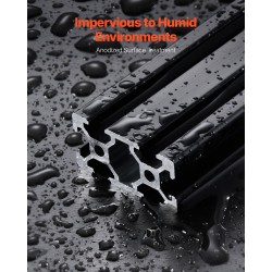 Alumiiniprofiili T-ura 6063-T5 2040 20x40 mm 1500 mm 5 kpl anodisoitu musta