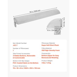 Kiilatyyny sängynpäädyn ja patjan väliin 25D-korkeatiheyksinen vaahtomuovi harmaa sopii 0–178 mm raolle