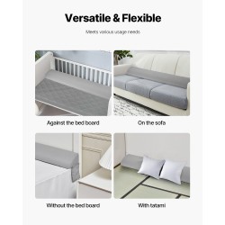 Sängynpäädyn täyttötyyny 25D-korkeatiheyksinen vaahto 1930x152x115 mm liukumaton pohja sivutasku