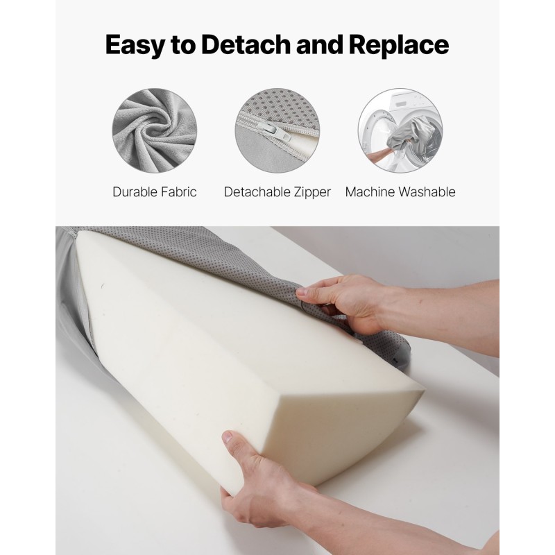 Sängynpäädyn täyttötyyny 25D-korkeatiheyksinen vaahto 1930x152x115 mm liukumaton pohja sivutasku