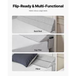 Sängyn raon täyttötyyny 25D korkeatiheyksinen vaahto 0–178 mm 2 kpl harmaa liukuestopohjalla