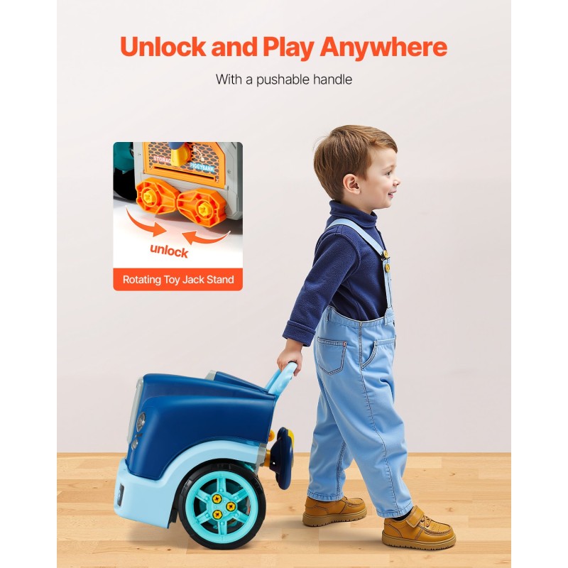 Interaktiivinen moottorilelu kuorma-auton korjaussetti 60 osaa PP ABS sininen