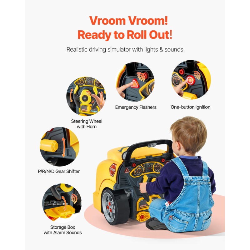 Kuorma-auton moottorilelu irrotettavat osat 60 osaa keltainen polypropeeni- ja ABS-muovia