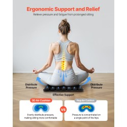 Ilmatäytteinen istuintyyny Lycra-päällisellä ja TPU-rakenteella 56 ilmakennolla käsipumpulla