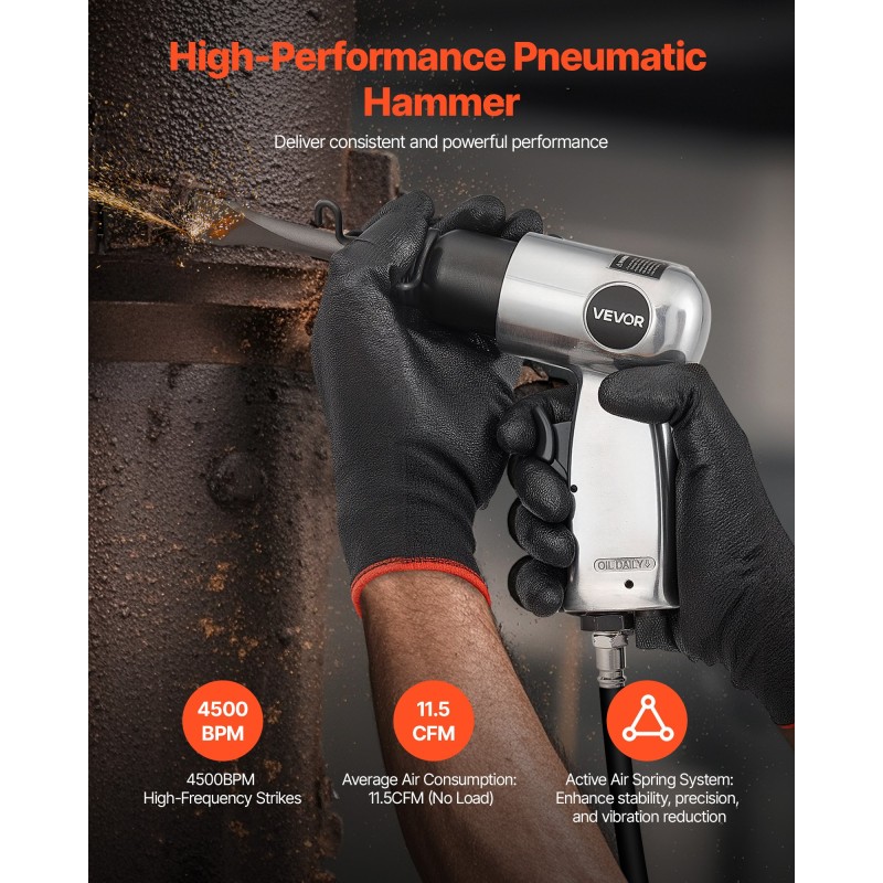 Paineilmavasara kompakti 40 mm iskunpituus 4500 BPM 4 talttaa ruosteenpoistoneulain ergonominen kahva