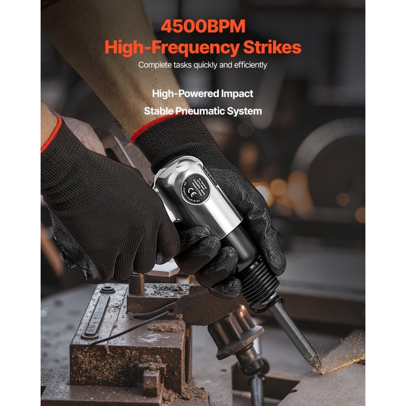 Paineilmakinuskivasara 40 mm iskunpituus 4500 iskua minuutissa mukana 4 meisseliä 120 mm