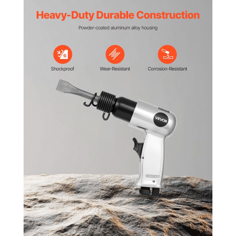 Paineilmakinuskivasara 40 mm iskunpituus 4500 iskua minuutissa mukana 4 meisseliä 120 mm